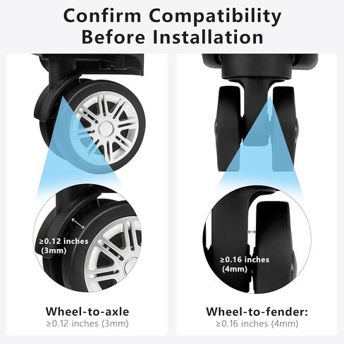 10-Pack Upgrade Luggage Wheel Covers, Silicone Protective Covers for 2-2.4" Suitcases Spinner Wheel, Wear-Resistant, Anti-Noise, Thickened Protector, Travel Accessories (Baby Blue) in Saudi Arabia