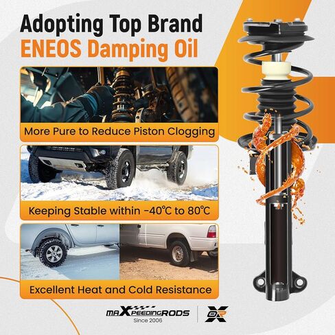 دعامات أمامية maxpeedingrods 1333049 11470 RWD لسيارة Mercedes-Benz C230 2008-2009 C250 2010-2014 C300 2008-2011 C350 2008-2014، مجموعة ممتصات الصدمات مع زنبرك ملفوف، قطعتان in Kuwait