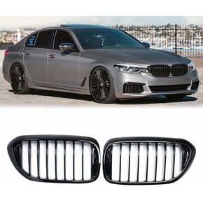F10 Grill Front Kidney Grille Replacement Compatible with 2010-2017 BMW 5 Series F10 F11 F18 Sedan 520i 528i 535d 535i 550i Easy Installation ABS Materia (Single Slat Gloss Black, F10 (2010-2016)) in Saudi Arabia