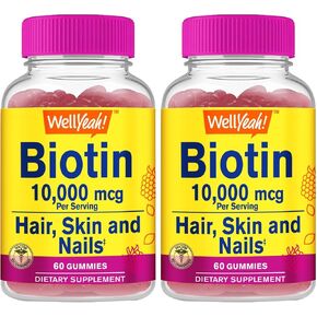 High Potency Biotin 10,000 mcg Gummies - for Stronger Hair, Skin & Nails - Vegan-Friendly, Gluten-Free, Non-GMO, and Delicious Berry Flavor - 60 Gummies in Kuwait