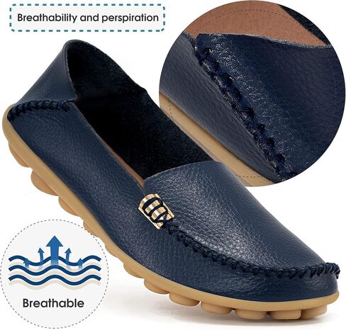 DUOYANGJIASHA Women's Comfortable Loafers Casual Round Toe Moccasins Wild Driving Flats Soft Walking Shoes Women Slip On Gold in Saudi Arabia