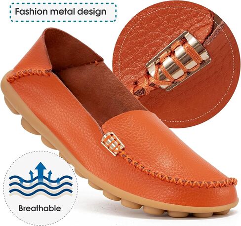 DUOYANGJIASHA Women's Comfortable Loafers Casual Round Toe Moccasins Wild Driving Flats Soft Walking Shoes Women Slip On Gold in Kuwait