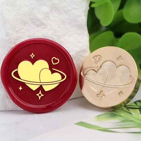 قلوب الشمع ختم ختم النحاس 25mm خمر ختم ختم انفصال النحاس ومقبض الخشب نمط الطوابع رئيس رسالة بطاقة دعوة الزفاف هدية حزمة العطلات in Saudi Arabia