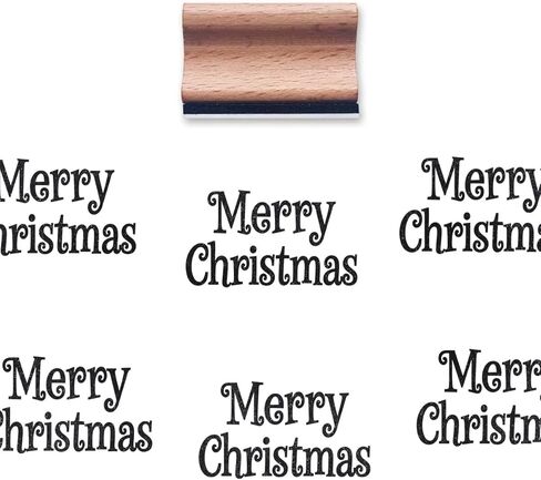Merry Christmas Rubber Stamp, 1-1/3 Medium Stamp for Scrapbooking Card Making Crafting in Saudi Arabia
