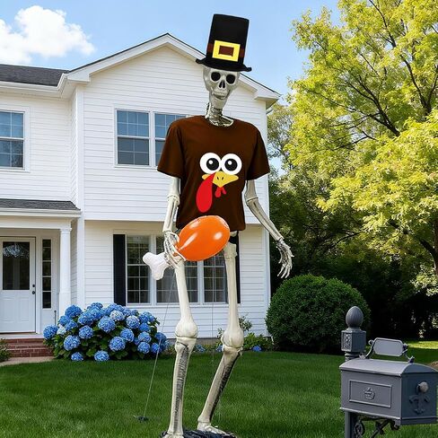UMEELR 12 Foot Skeleton Christmas Outfit, Xmas T-Shirt & Santa Hat Set, Christmas Costume Accessories for Holiday Garden Lawn Outdoor Decor (Skeleton Not Included) in Saudi Arabia