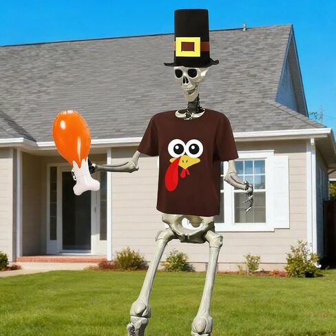 UMEELR 12 Foot Skeleton Christmas Outfit, Xmas T-Shirt & Santa Hat Set, Christmas Costume Accessories for Holiday Garden Lawn Outdoor Decor (Skeleton Not Included) in Saudi Arabia