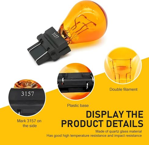 3157 Car Bulb, 12V Halogen Brake Light, Tail Light, Reverse Light, Turn Signal Bulb Replacement, Universal Fit for Most Cars (White) in Saudi Arabia
