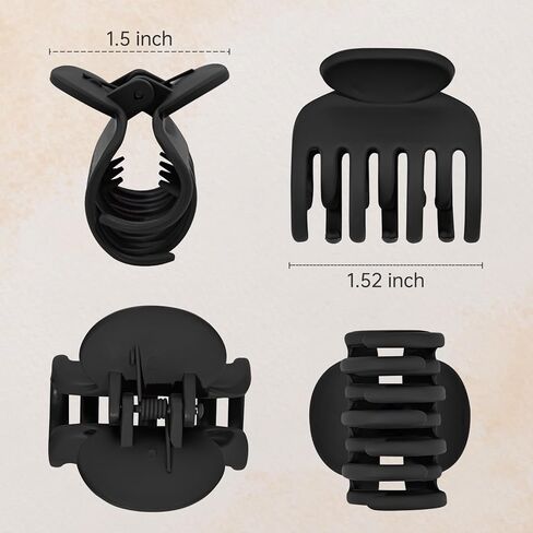 DEEKA 4 PCS Double Row Teeth Hair Claw Clips 2.5" Medium Hair Clips for Thin Hair Small Matte Clips Short Fine Hair Accessories for Women and Girls -Green Yellow in Kuwait