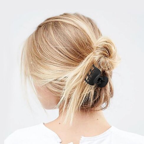 DEEKA 4 PCS Double Row Teeth Hair Claw Clips 2.5" Medium Hair Clips for Thin Hair Small Matte Clips Short Fine Hair Accessories for Women and Girls -Green Yellow in Kuwait