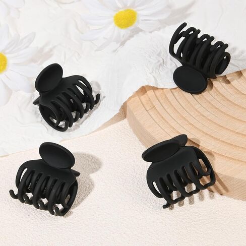 DEEKA 4 PCS Double Row Teeth Hair Claw Clips 2.5" Medium Hair Clips for Thin Hair Small Matte Clips Short Fine Hair Accessories for Women and Girls -Green Yellow in Kuwait