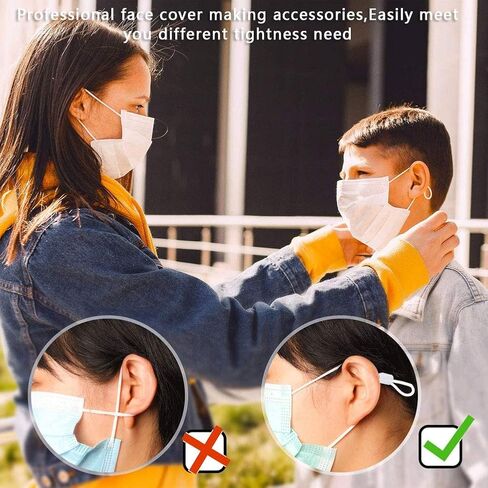 400Pcs Adjustment Buckle, Silicone Anti Slip Face Cover Transparent Ear Band Rope Connectors, Stretchy Earloop Rope Regulator for Drawstring Round Elastic Band Etc in Saudi Arabia