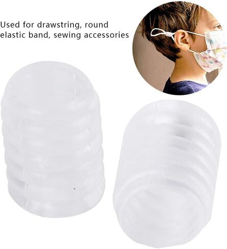400Pcs Adjustment Buckle, Silicone Anti Slip Face Cover Transparent Ear Band Rope Connectors, Stretchy Earloop Rope Regulator for Drawstring Round Elastic Band Etc in Saudi Arabia