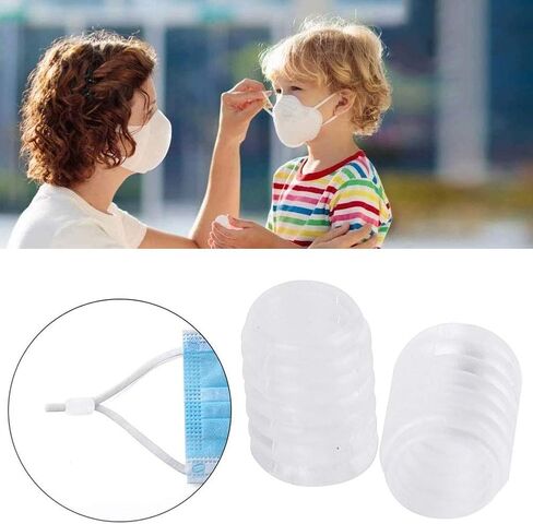 400Pcs Adjustment Buckle, Silicone Anti Slip Face Cover Transparent Ear Band Rope Connectors, Stretchy Earloop Rope Regulator for Drawstring Round Elastic Band Etc in Saudi Arabia