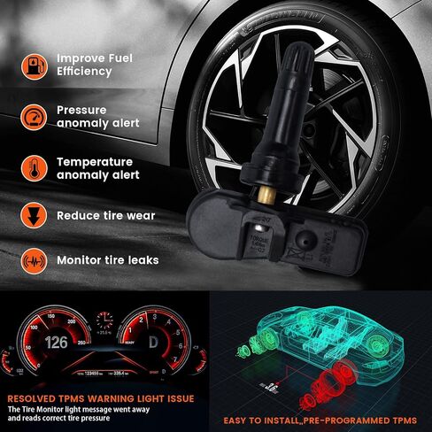 Set of 1 TPMS Sensor Tire Pressure Monitoring Sensor 433MHz Compatible with Viano Metv Vito V-Class Replaces# A4479050500 in Saudi Arabia
