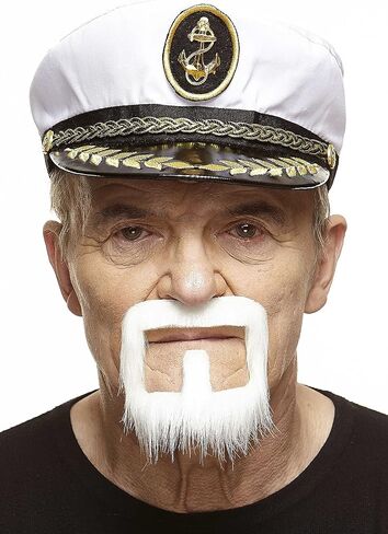 Mustaches Self Adhesive, Novelty, Van Dyke Fake Beard, False Facial Hair, Costume Accessory for Adults, Black Lustrous Color in Kuwait