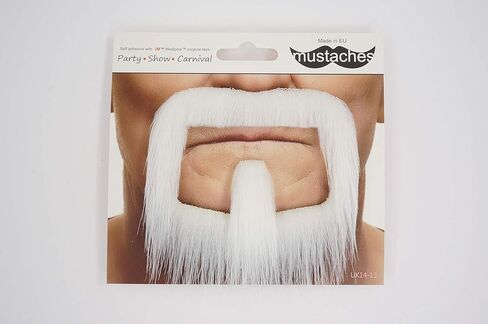 Mustaches Self Adhesive, Novelty, Van Dyke Fake Beard, False Facial Hair, Costume Accessory for Adults, Black Lustrous Color in Kuwait