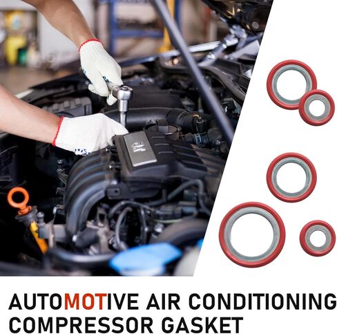 30 PCS A/C Gasket, Air Conditioning Compressor Gasket Kit, AC O Ring Kit, Specifications Leak-Proof O-Ring Replacement (Red) in Saudi Arabia