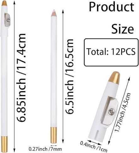 12 Pieces Eyebrows Pencils Barber Pencil with Built-in Sharpener Makeup Pencil Edge Hairline Razor in Saudi Arabia