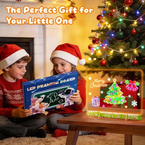 16" LumiBoard LED Drawing Board for Kids - 7 Colors & 10 Modes Rechargeable Acrylic LED Note Board with 7 Markers Cleaning Kit, Birthday & Christmas Gifts for Kids/Girls/Teens in Saudi Arabia