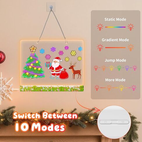 16" LumiBoard LED Drawing Board for Kids - 7 Colors & 10 Modes Rechargeable Acrylic LED Note Board with 7 Markers Cleaning Kit, Birthday & Christmas Gifts for Kids/Girls/Teens in Saudi Arabia