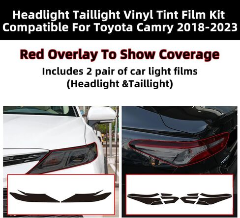 PreCut Vinyl Smoke Tint for 2018-2023 8th Gen Toyota Camry Headlight&Taillight (Headlight &Taillight Films), dewo4315 in Saudi Arabia