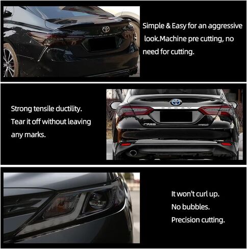 PreCut Vinyl Smoke Tint for 2018-2023 8th Gen Toyota Camry Headlight&Taillight (Headlight &Taillight Films), dewo4315 in Saudi Arabia
