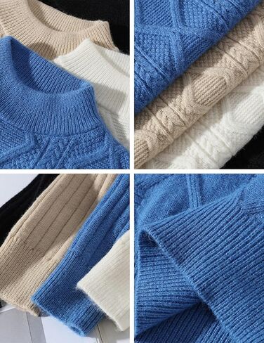 سترة Aelfric Eden كبيرة الحجم ذات رسومات ملونة، بلوفر محبوك برقبة دائرية، سترات كاجوال للشارع باللون الأزرق in Kuwait