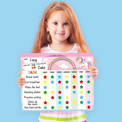 Behavior Reward Chart System for Kids Girls Toddlers - Pad with 30 Chore Charts, 1920 Star Stickers, 96 Incentive Stickers to Motivate Responsibility and Good Habits (Mermaid) in Saudi Arabia