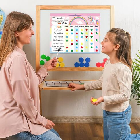 Behavior Reward Chart System for Kids Girls Toddlers - Pad with 30 Chore Charts, 1920 Star Stickers, 96 Incentive Stickers to Motivate Responsibility and Good Habits (Mermaid) in Saudi Arabia