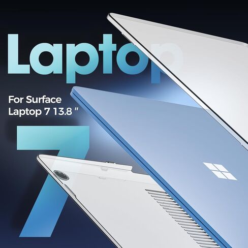 حافظة حماية ProCase لجهاز كمبيوتر محمول Microsoft Surface 7 إصدار 2024 مقاس 13.8 بوصة، غطاء صلب شفاف بتصميم متين وخفيف الوزن - كريستال in Saudi Arabia