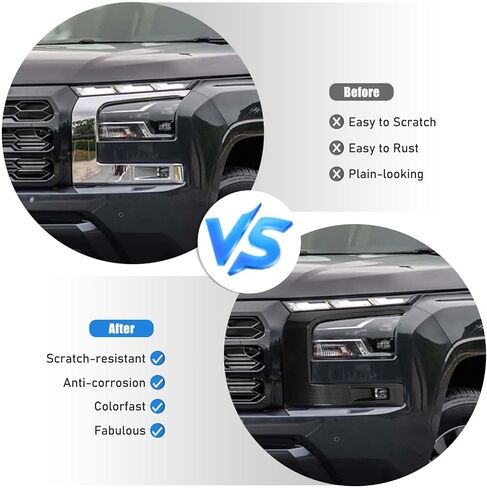 Front Headlight Eyebrow Cover for M-itsubishi Triton & L200 2024 2025 Accessories, ABS Car Front Bumper Headlight Lamp Frame Eyebrow Trim 2Pcs (Glossy Black) in Saudi Arabia