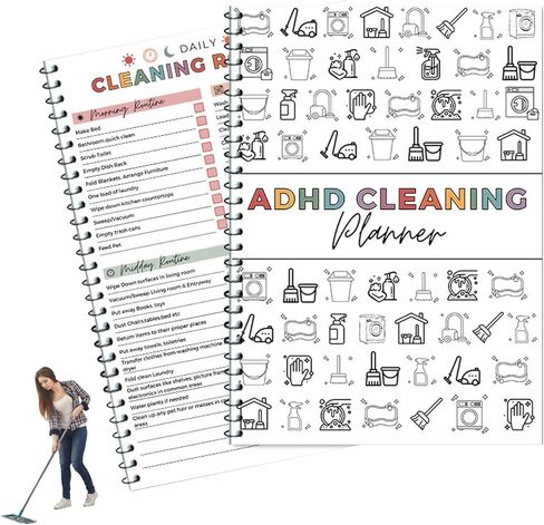 Adhd Cleaning Planner, Editable Adhd Cleaning and Organizing Planner DIY Cleaning Schedule Notebook for Adults Home Chore Chart Adhd Daily Planner in Saudi Arabia