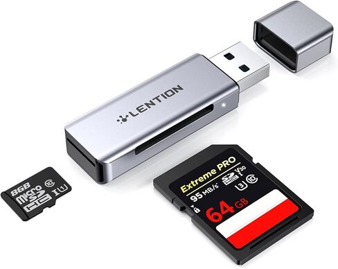 LENTION USB C to SD/Micro SD Card Reader, Type C SD 3.0 Card Adapter Compatible 2023-2016 MacBook Pro 13/15/16, New Mac Air/iPad Pro/Surface, S20/S10/S9/S8/Plus/Note, More (CB-C7, Space Gray) in Kuwait