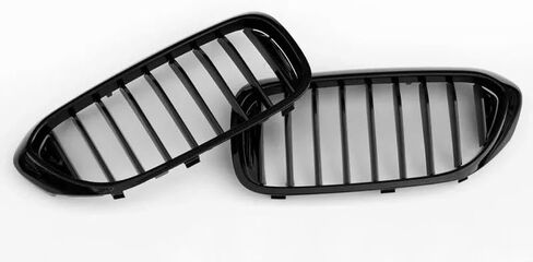 استبدال شبكة الكلى الأمامية F10 Grill متوافق مع 2010-2017 BMW 5 Series F10 F11 F18 سيدان 520i 528i 535d 535i 550i مادة ABS سهلة التركيب (شريحة واحدة سوداء لامعة، F10 (2010-2016)) in Saudi Arabia