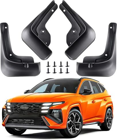 اللوحات الطينية لسيارة Hyundai Tucson 2025 2024 2023 2022، 4 قطع واقيات أمامية وخلفية لسيارة Tucson SE/SEL/ملحقات محدودة، لا توجد مصدات بطانة عجلة الحفر (ليست لخط N/PHEV الهجين) in Kuwait