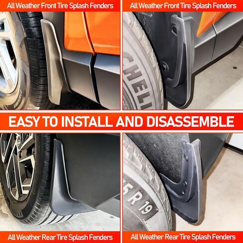 اللوحات الطينية لسيارة Hyundai Tucson 2025 2024 2023 2022، 4 قطع واقيات أمامية وخلفية لسيارة Tucson SE/SEL/ملحقات محدودة، لا توجد مصدات بطانة عجلة الحفر (ليست لخط N/PHEV الهجين) in Kuwait