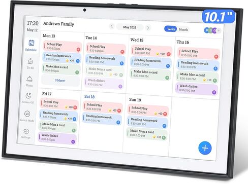 10.1 inch Smart Digital Calendar & Chore Chart, 1920 * 1080P Full HD Touchscreen Interactive Display, Desk Planner with Meal Scheduler, Achievement Rewards for Family Schedules and Cloud Photo in Saudi Arabia