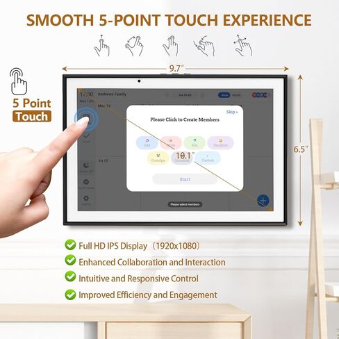 10.1 inch Smart Digital Calendar & Chore Chart, 1920 * 1080P Full HD Touchscreen Interactive Display, Desk Planner with Meal Scheduler, Achievement Rewards for Family Schedules and Cloud Photo in Saudi Arabia