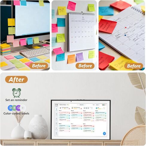 10.1 inch Smart Digital Calendar & Chore Chart, 1920 * 1080P Full HD Touchscreen Interactive Display, Desk Planner with Meal Scheduler, Achievement Rewards for Family Schedules and Cloud Photo in Saudi Arabia