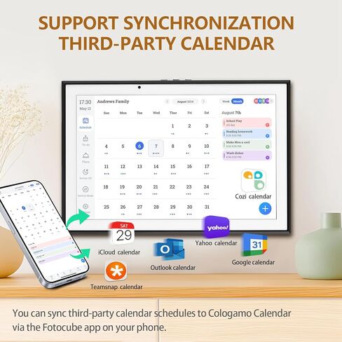 10.1 inch Smart Digital Calendar & Chore Chart, 1920 * 1080P Full HD Touchscreen Interactive Display, Desk Planner with Meal Scheduler, Achievement Rewards for Family Schedules and Cloud Photo in Saudi Arabia