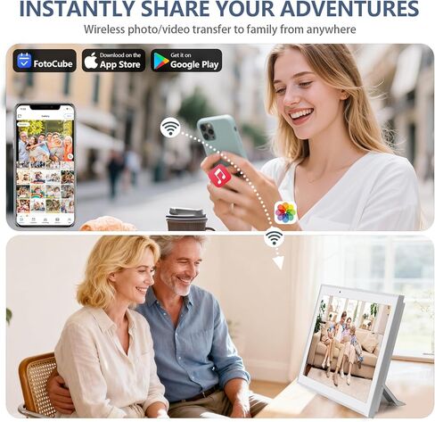 تقويم رقمي ذكي مقاس 10.1 بوصة ومخطط مهام، شاشة تفاعلية تعمل باللمس بدقة 1920 * 1080 بكسل كاملة الوضوح، مخطط مكتبي مع جدولة الوجبات، مكافآت الإنجاز لجداول العائلة والصور السحابية in Kuwait