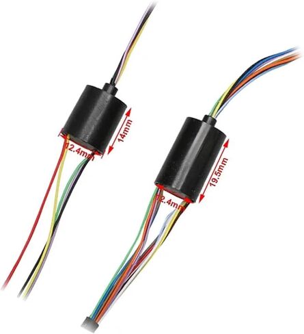 1PCS 6/12 Wires Flange Conductive Micro Slip Ring 360° Rotation with Terminal Connector 2A 220VDC/240VAC 250RPM Double Contact(U type 12.4mm 6CH) in Saudi Arabia