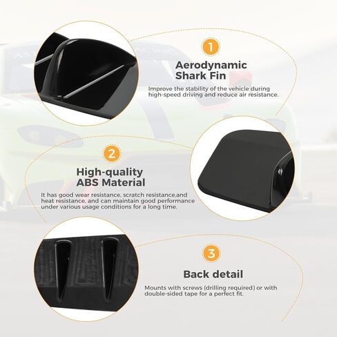 33" Car Rear Bumper Lip, Universal Rear Diffuser Shark Fin Style Bumper, Wing Spoiler Splitter Spoiler, Compatible with Honda Civic Accord Volkswagen VW Jetta Audi A3 Ford Explorer Chrysler in Kuwait