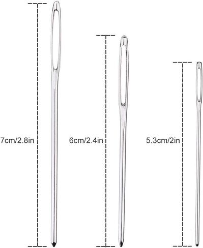 Stainless Steel Large Eye Sewing Needles, Easy to Use, 9 Needles with Bottle, for Crafting, Embroidery, Darning, Quilting in Saudi Arabia