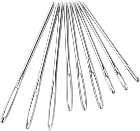 Stainless Steel Large Eye Sewing Needles, Easy to Use, 9 Needles with Bottle, for Crafting, Embroidery, Darning, Quilting in Saudi Arabia