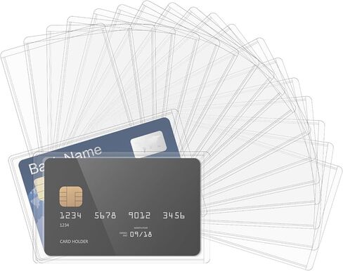 20 قطعة من أكمام حماية بطاقة الائتمان، 3.54 × 2.24 واقي بطاقة الضمان الاجتماعي من مادة PVC الشفافة، غطاء واقي مقاوم للماء لبطاقات SSN/الأعمال/الائتمان in Saudi Arabia