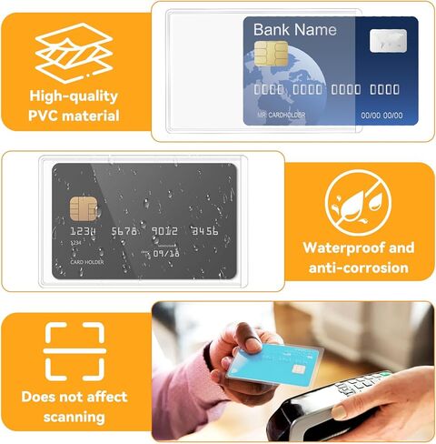 20 قطعة من أكمام حماية بطاقة الائتمان، 3.54 × 2.24 واقي بطاقة الضمان الاجتماعي من مادة PVC الشفافة، غطاء واقي مقاوم للماء لبطاقات SSN/الأعمال/الائتمان in Saudi Arabia