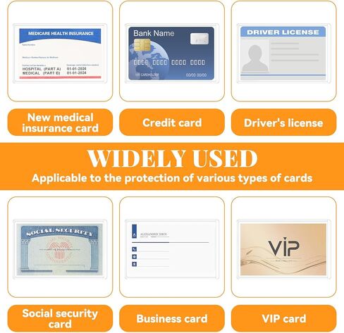 20 قطعة من أكمام حماية بطاقة الائتمان، 3.54 × 2.24 واقي بطاقة الضمان الاجتماعي من مادة PVC الشفافة، غطاء واقي مقاوم للماء لبطاقات SSN/الأعمال/الائتمان in Saudi Arabia