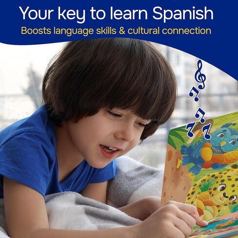Bilingual Baby Books Spanish & English - Nursery Rhyme Books for Babies and Toddlers with Sound: Great Book to Learn Spanish for Kids, Award Winning Bilingual Sound Books Learning Toys by GUFINO in Kuwait