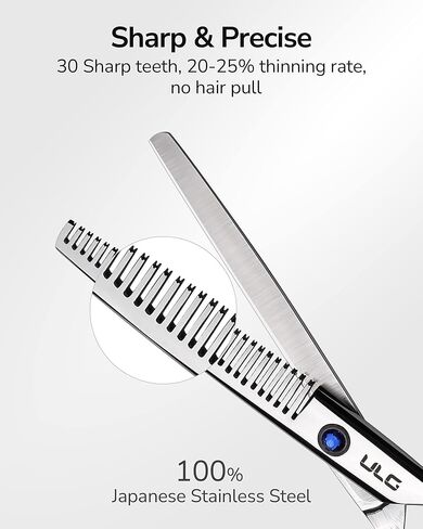 Hair Thinning Scissors ULG Professional Barber’s Texturizing Teeth Shears for Hairdressing, Salon and Home Use Thinning Shears for Hair Cutting, Made of Japanese Stainless Steel, 6.5 inch in Kuwait